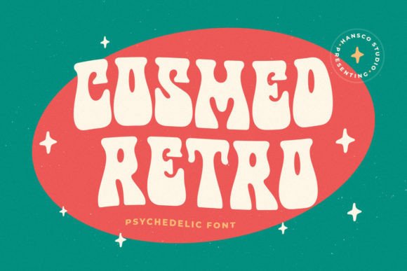 Cosmed Retro Font: A Psychedelic Wavy Display Typeface for Editorial Charm