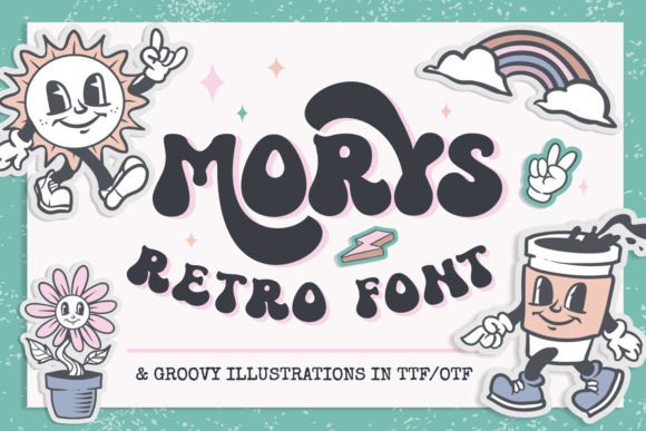 Morys Font: A Psychedelic Display Typeface for Nostalgic Branding