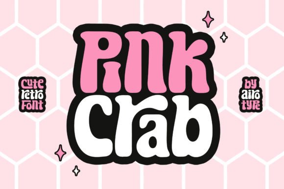 Pink Crab Font: Playful Retro Display for Handmade Brands