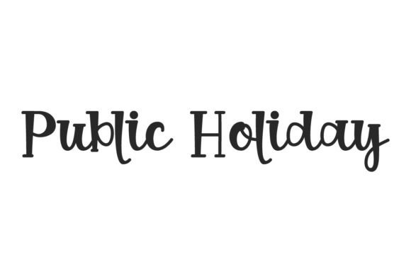 Public Holiday Font for Small Business Branding