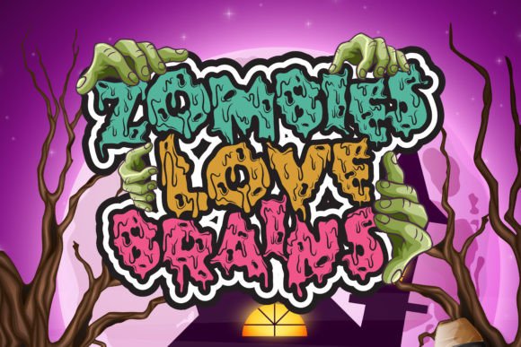 Zombies Love Brains Display Font for Horror-Themed Digital Design